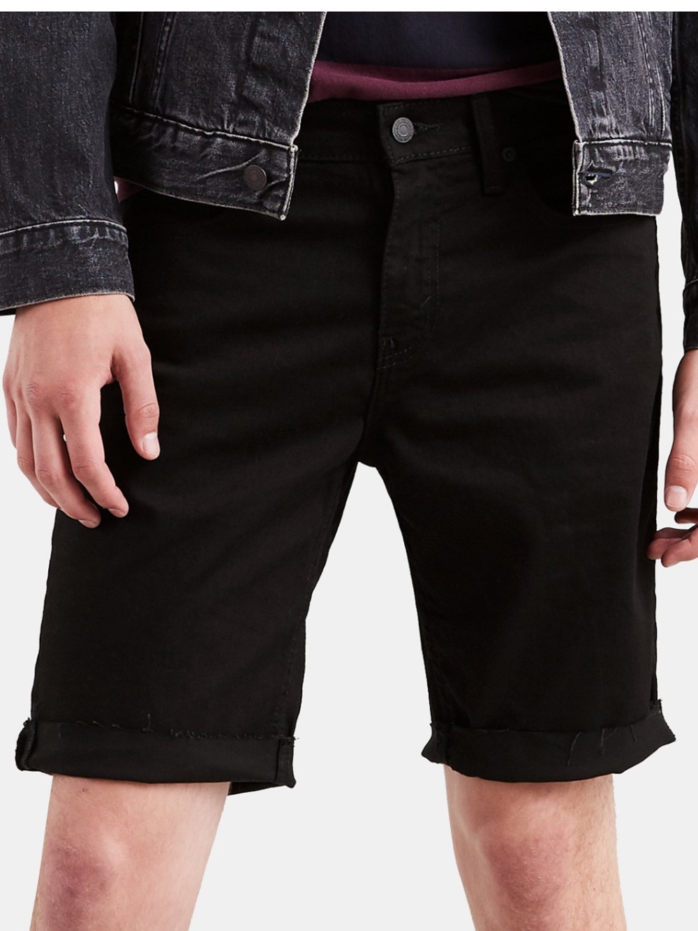 Levi's Black Denim Rolled-Hem Men's Shorts